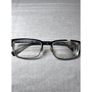 Nautica Eyeglasses, Frames Only, N7270 001, 54-17-140, Black/Grey Rectangular